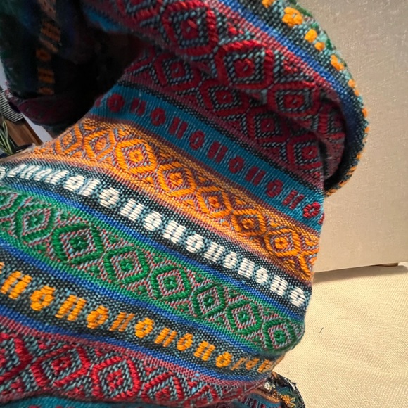 Colorful Knit Handmade Turkish Hat with with Scarf and Evil Eye 🧿 at front - Picture 4 of 10